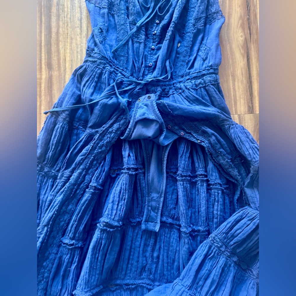 Free People Intimately Dolly Bodysuit Maxi - Small, Blue - Picture 8 of 8